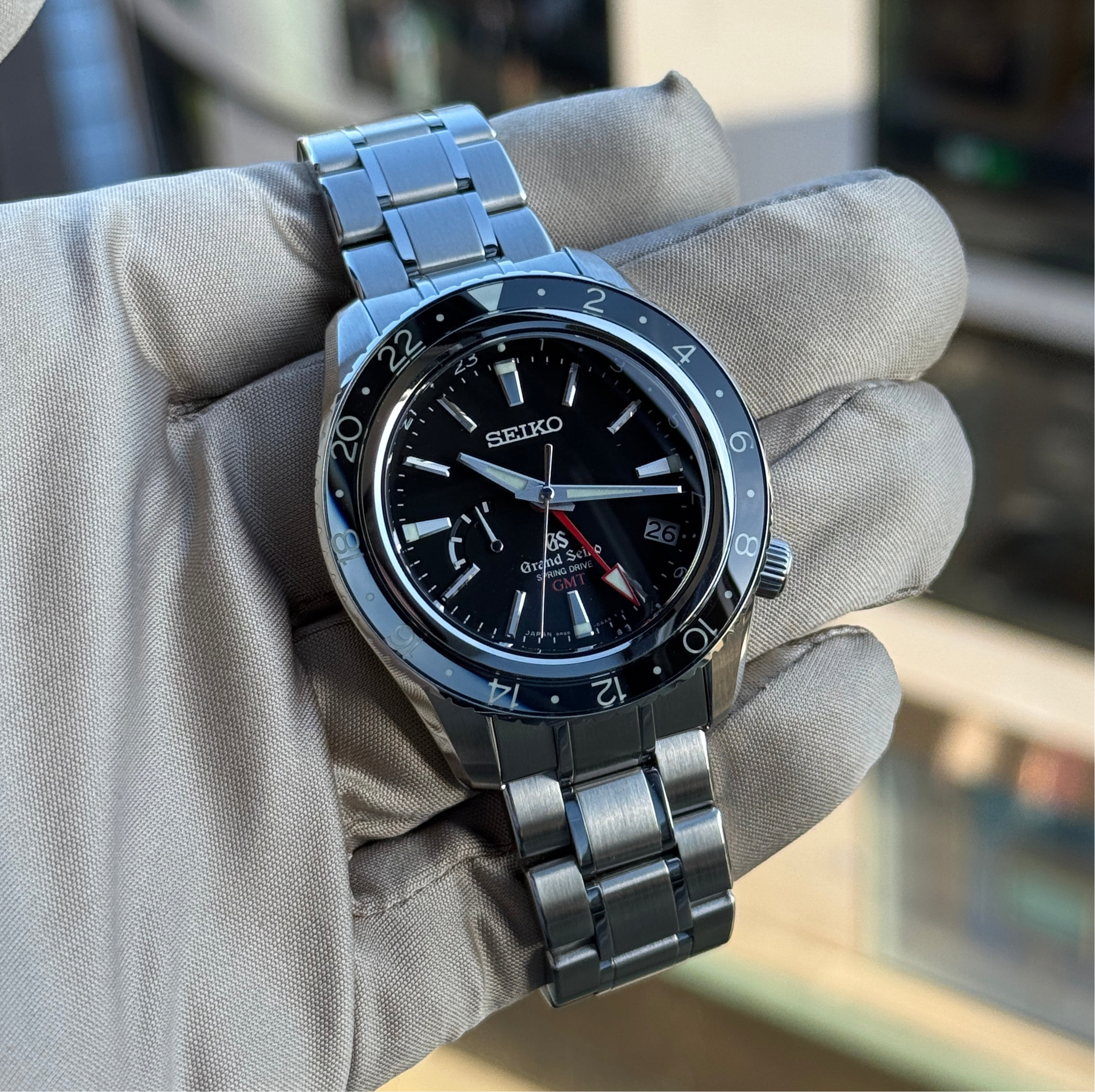 Grand Seiko Sbge001 On Strap Grand Seiko Spring Drive SBGE001G